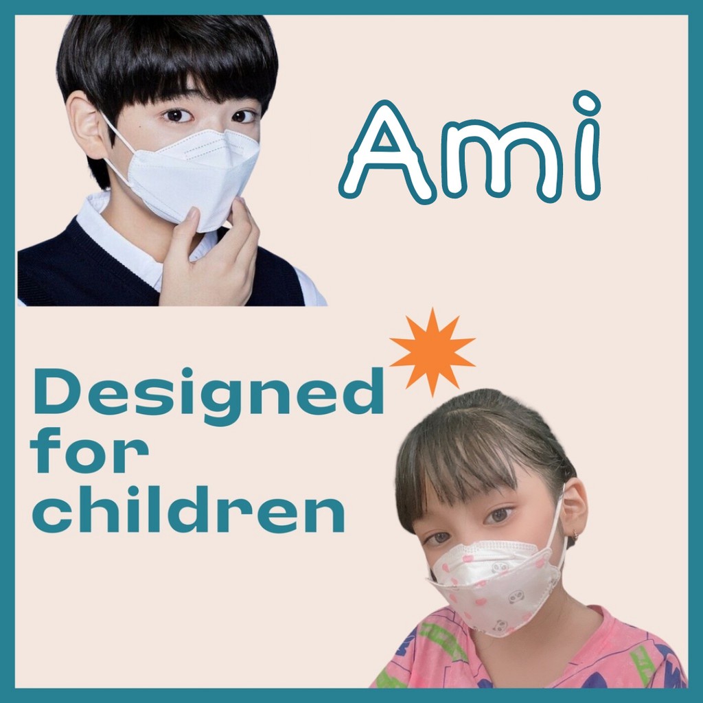 Khẩu trang cho bé KF94 chuẩn Hàn Quốc, túi zip 10c - Ami official