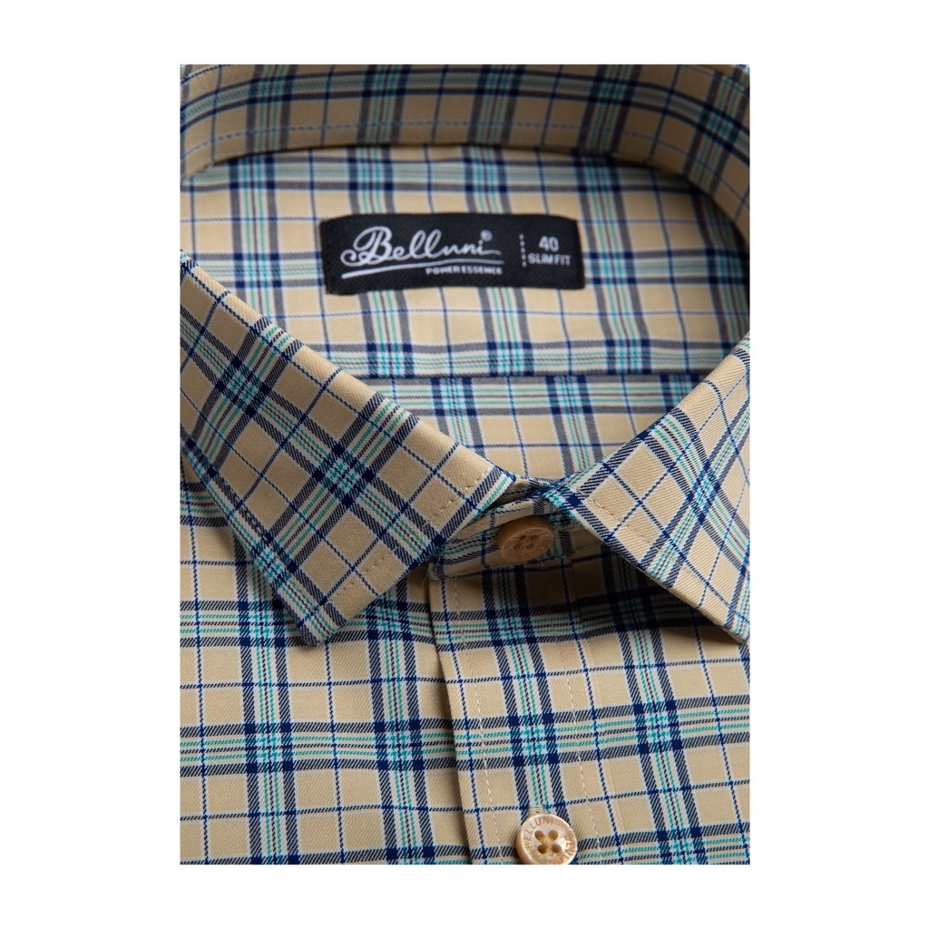 Áo sơ mi nam ngắn tay BELLUNI Hoạ tiết caro - ANS.BPS.BE.206.Y1