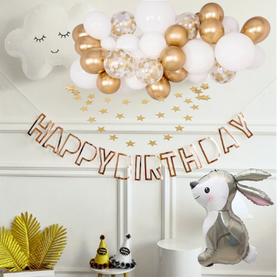 Dây HAPPY BIRTHDAY chữ rỗng ép kim trang trí tiệc sinh nhật