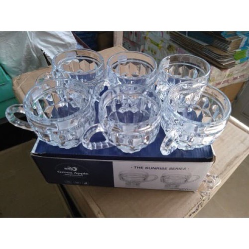 Bộ 6 Ly Thủy Tinh Bầu Lùn Uống Trà cao cấp dáng đẹp mẫu mới