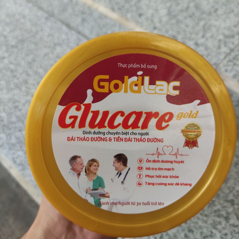 2 lon sữa tiểu đường Goldlac Glucare Gold 900g - Dinh dưỡng cho người tiểu đường