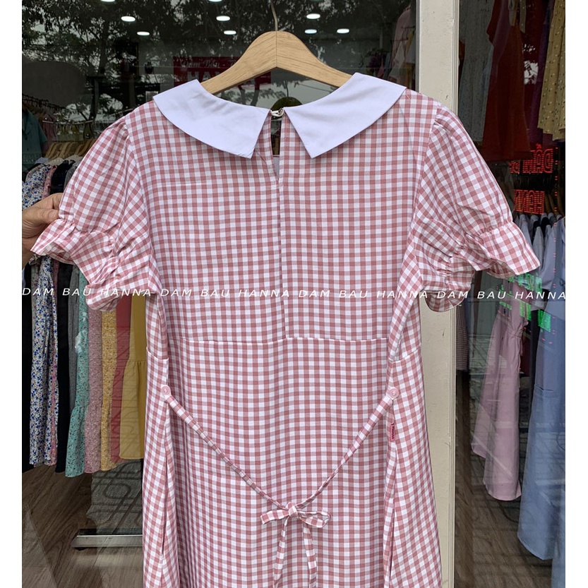 [SIZE 55-78KG] Đầm bầu công sở dễ thương cho mẹ trẻ vải cotton thoáng mát không nhăn có túi thấm mồ hôi tốt đầm dài tới