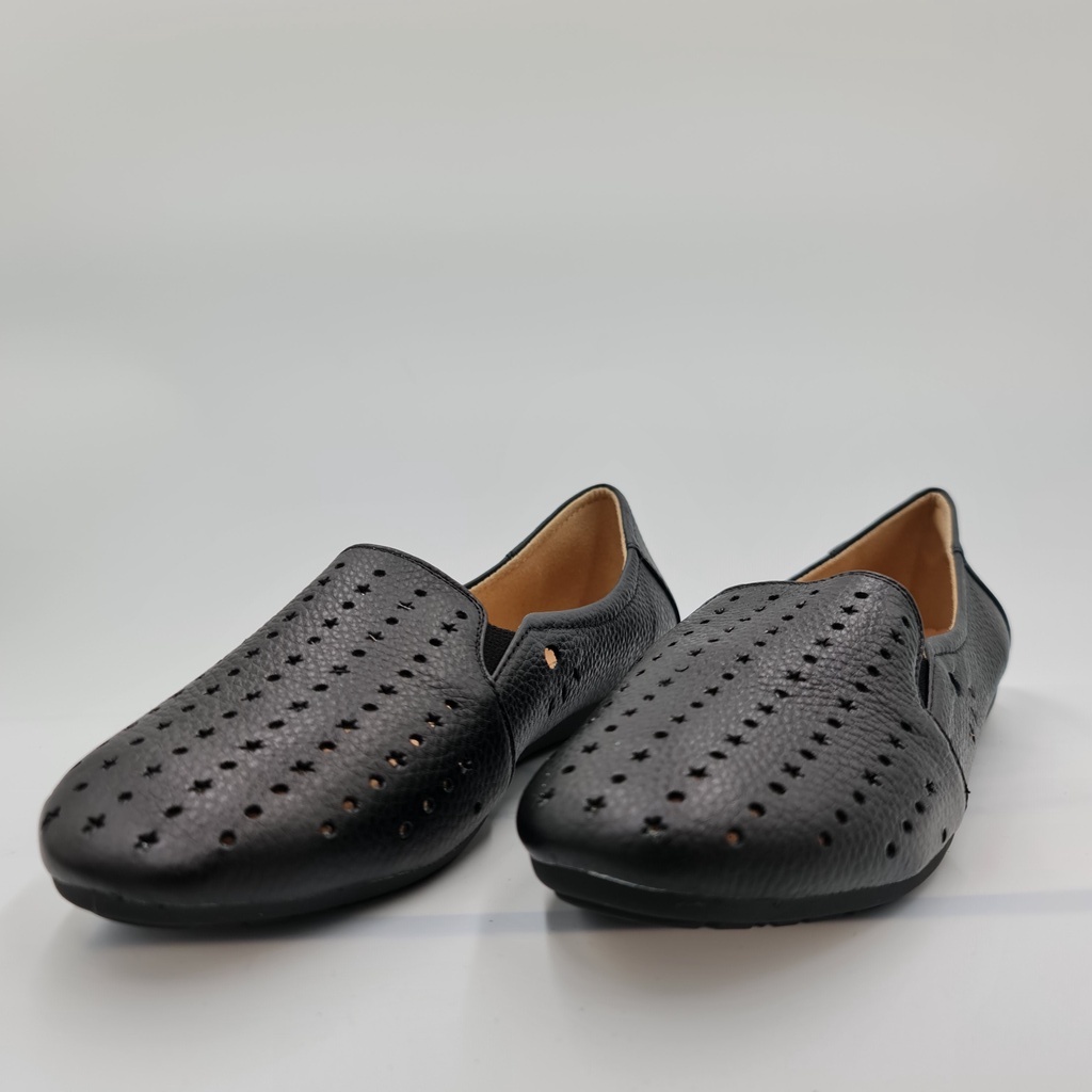 Giày bệt nữ mũi tròn da bò mềm LUNASHOES 1080 đế tpr chống trơn trượt thoáng khí siêu bền bảo hành 2 năm