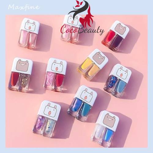[Chính hãng] Combo 2 lọ sơn móng tay Maxfine không độc hại dạng lột bền màu