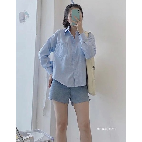 [ Miều ] Quần Short Jeans dáng xuông xẻ bên hông (mã 2025)