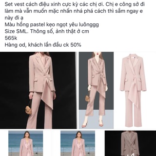 Set vest hồng Thao Bui XL