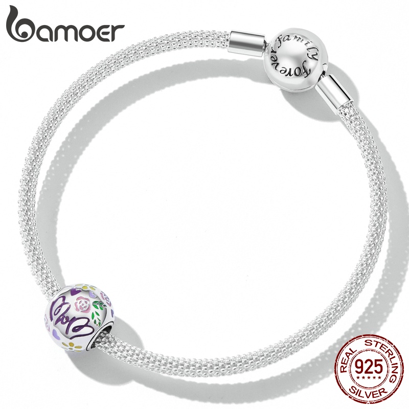 Hạt xỏ BAMOER BSC595 bạc 925 nhiều màu sắc cho trang sức tự làm