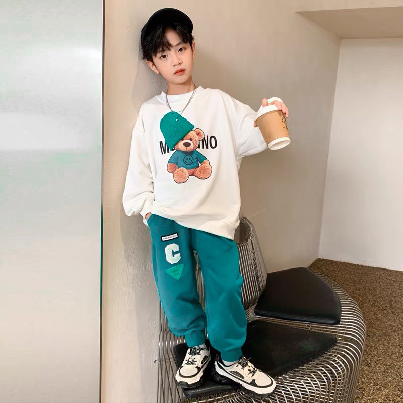 Bộ quần áo thu đông bé trai “MOTINO“ 14-48kg, đồ dài tay ấm áp cho bé trai 4-14 tuổi. Vải nỉ da cá dày đẹp. G49