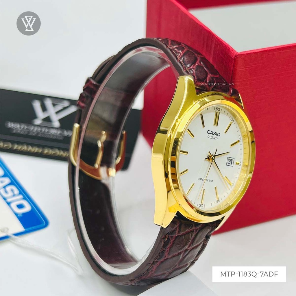 Đồng Hồ Quartz Nam Casio WATCHSTORE MTP-1183Q-7ADF Thiết Kế Mặt Kính Khoáng 38mm, Dây Da Và Vỏ Thép Không Gỉ
