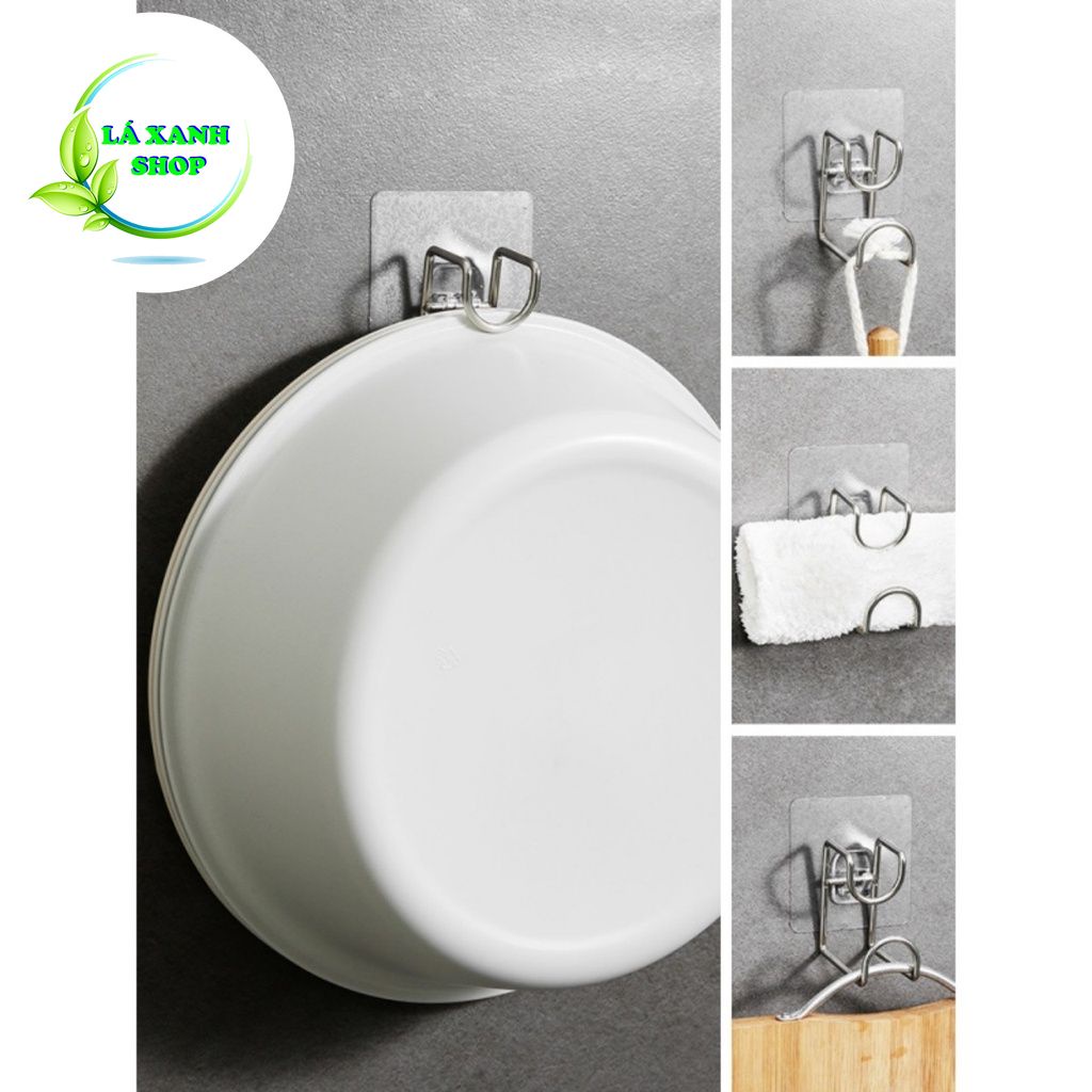MÓC TREO Thau, CHẬU Khung Sắt U1 - Móc Dính Tường Inox 304 Treo Đồ Dùng Nhà Bếp - Khô Ráo - Sạch Sẽ