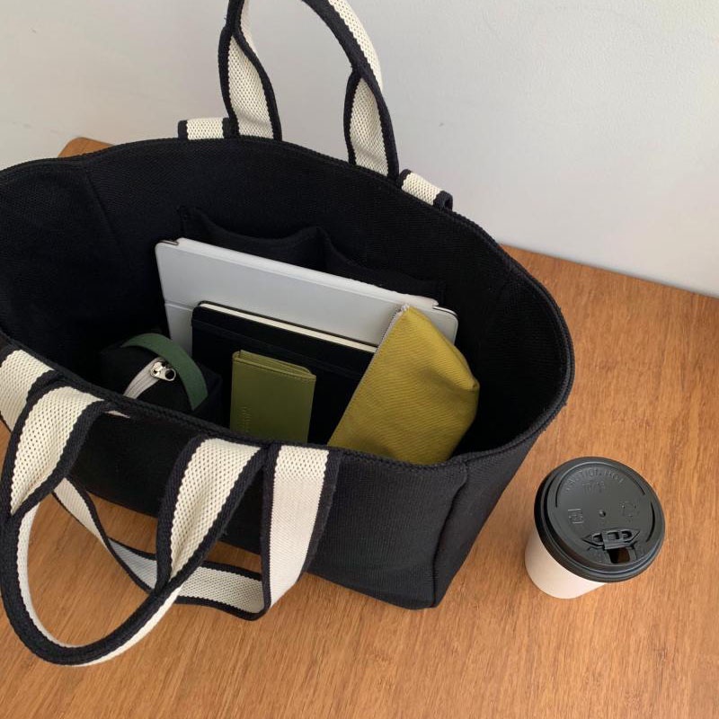 Túi đeo vai bằng vải canvas cỡ lớn thiết kế đơn giản thời trang cho nữ