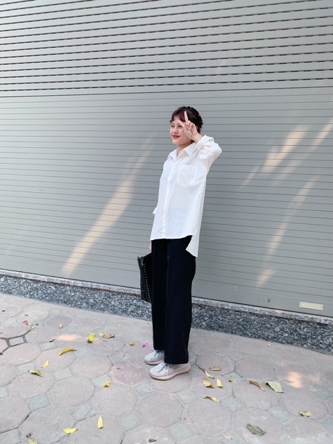 Áo sơ mi cổ đức vạt chéo