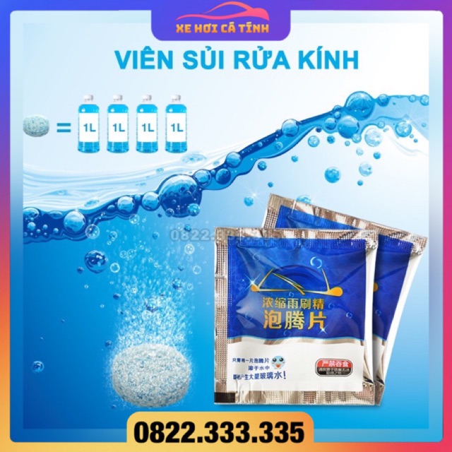 [Free ship 50k] Viên Sủi Rửa Kính Oto