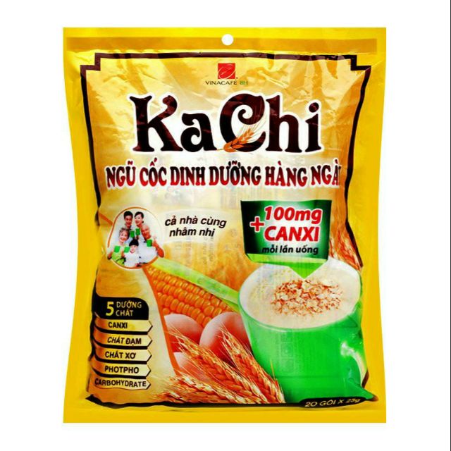 Ngũ Cốc Kachi Canxi Vina Café ( Bịch 20gói x 25gr)