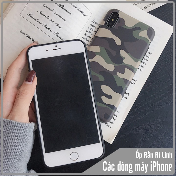 Ốp lưng Camo rằn ri lính cho các dòng máy iPhone Xs Max / X / Xs / 8 Plus / 7 Plus / 8 / 7 / 6 /6s