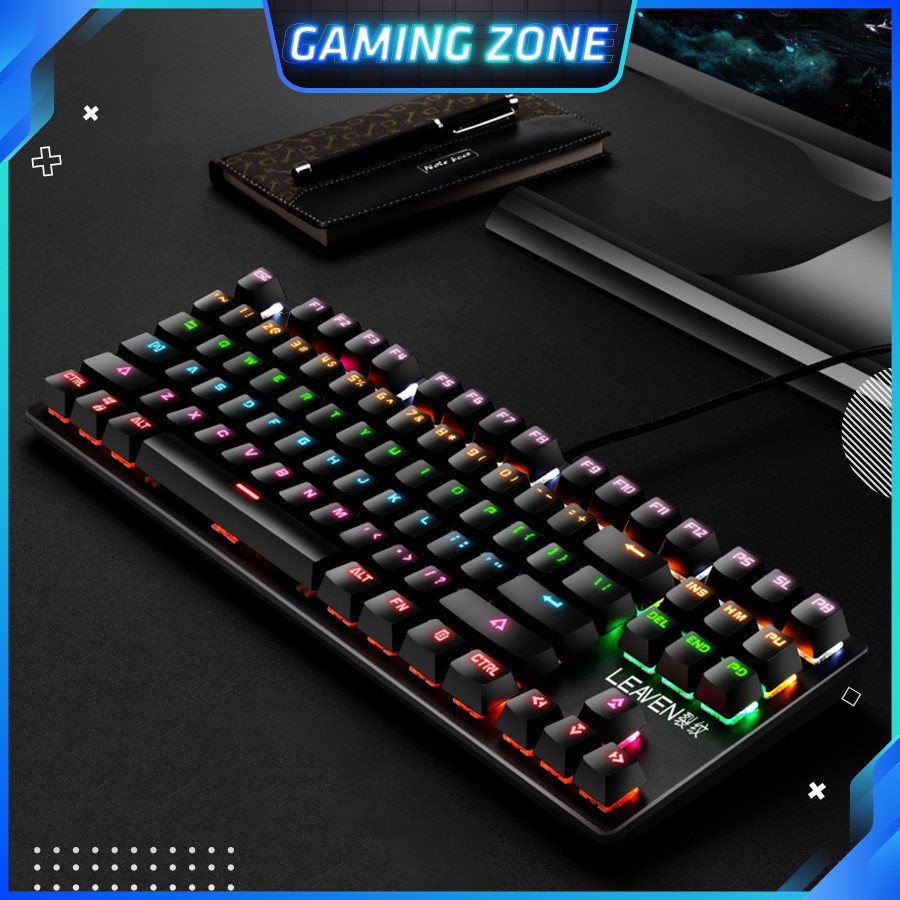 Bàn phím cơ máy tính chuyên game K550 PRO Blue Switch 87 phím 10 chế độ LED RGB có dây