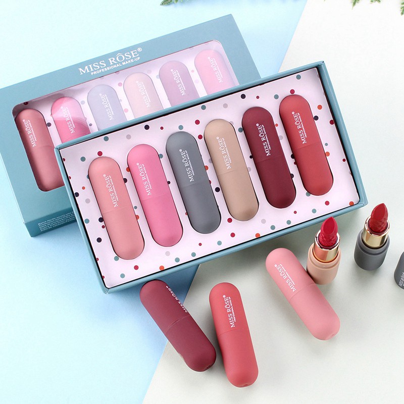 MISS ROSE 6Colors Matte Tubes Waterproof Long Lasting Lipstick Z3