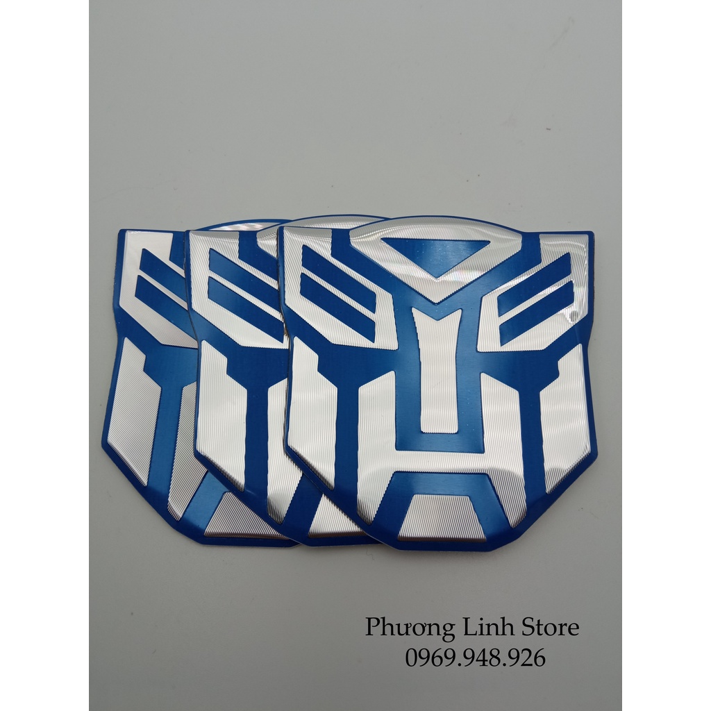 Tem dán xe Transformer Pro logo dán xe Bé Xanh Dương không sừng