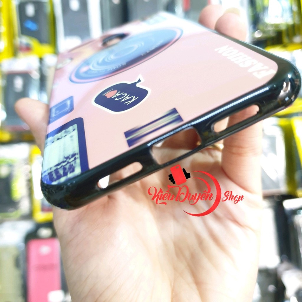 Ốp lưng Xiaomi Mi 8 Lite hình máy ảnh kèm giá đỡ và dây đeo