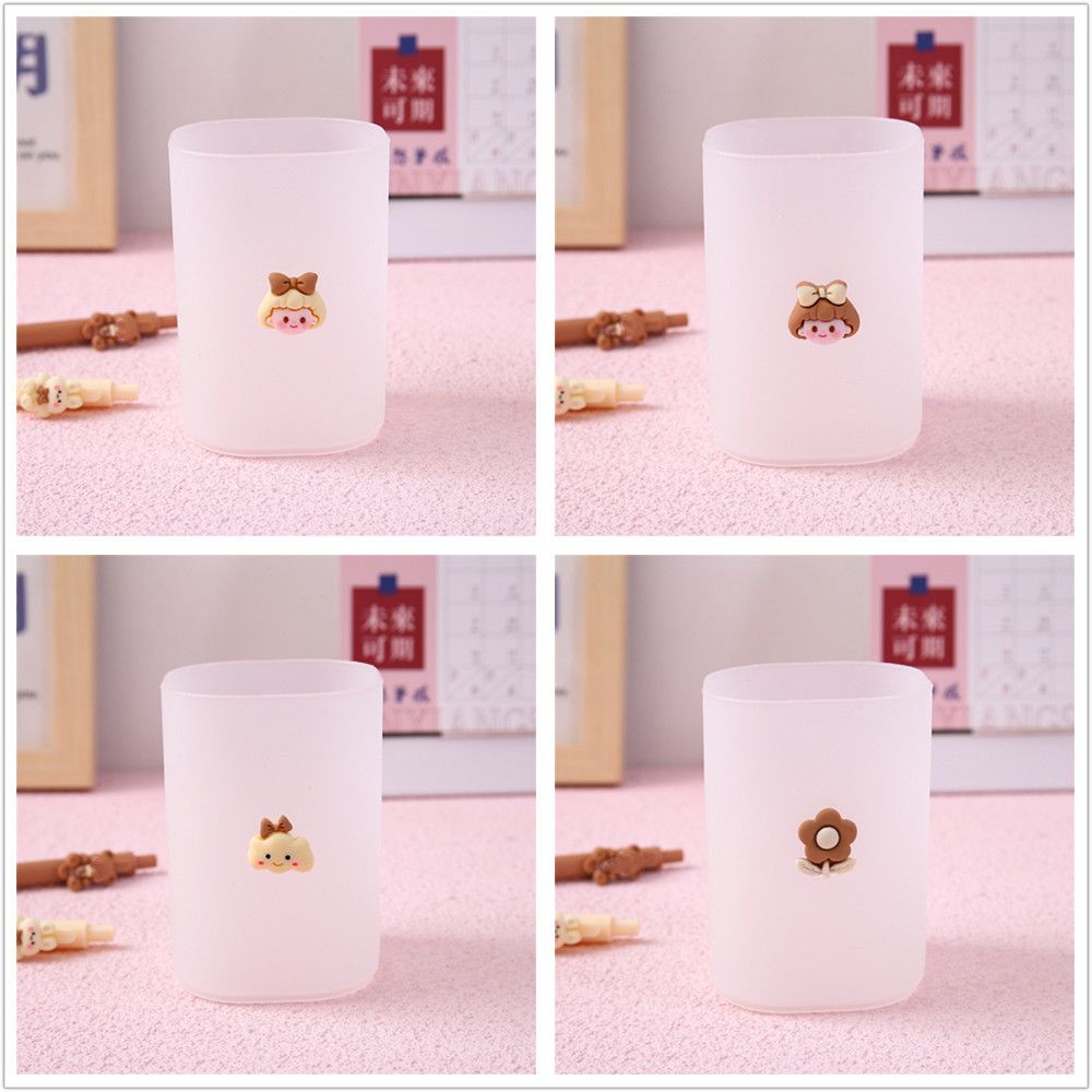 Hộp đựng bút/ cọ trang điểm để bàn đa năng in họa tiết hoạt hình dễ thương tiện dụng cho văn phòng/ trường học