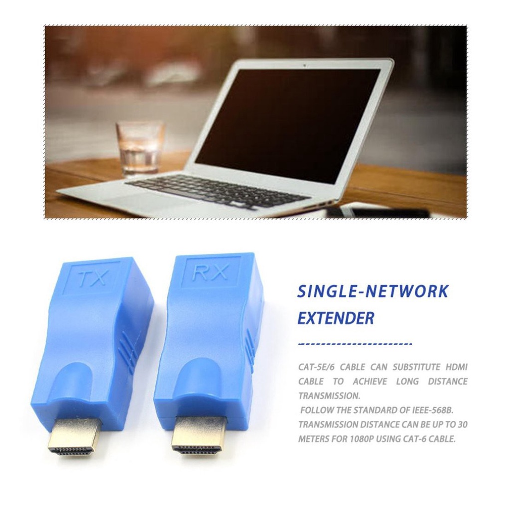 [New promo]HDMI-compatible Extender Transmitter TX/RX Adapter Ethernet LAN Without H P
