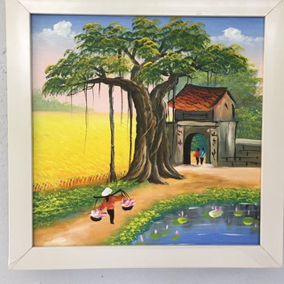 COMBO 3 BỨC TRANH LÀNG QUÊ(35x35cm gồm khung)