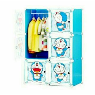 Tủ nhựa lắp ráp 6 ô size lớn mẫu đôrêmon