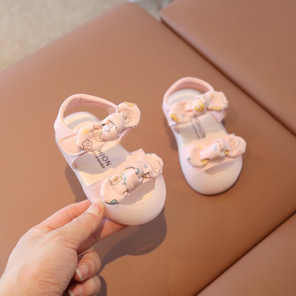 Dép sandal bé gái giày tập đi cho bé 0-3 tuổi xăng đan búp bê mũi cao chống vấp [DTD20]