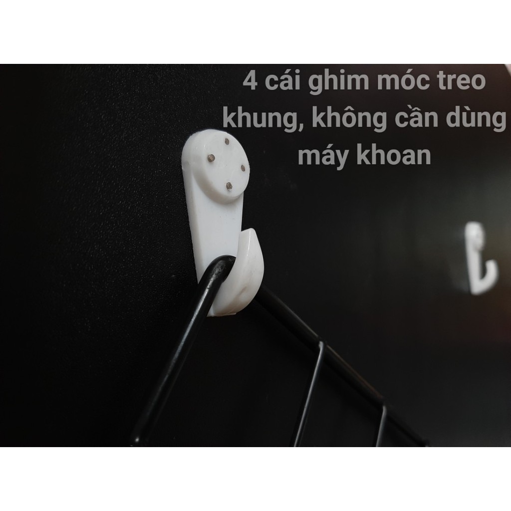 Khung lưới trang trí tặng ghim đóng tường không cần khoan