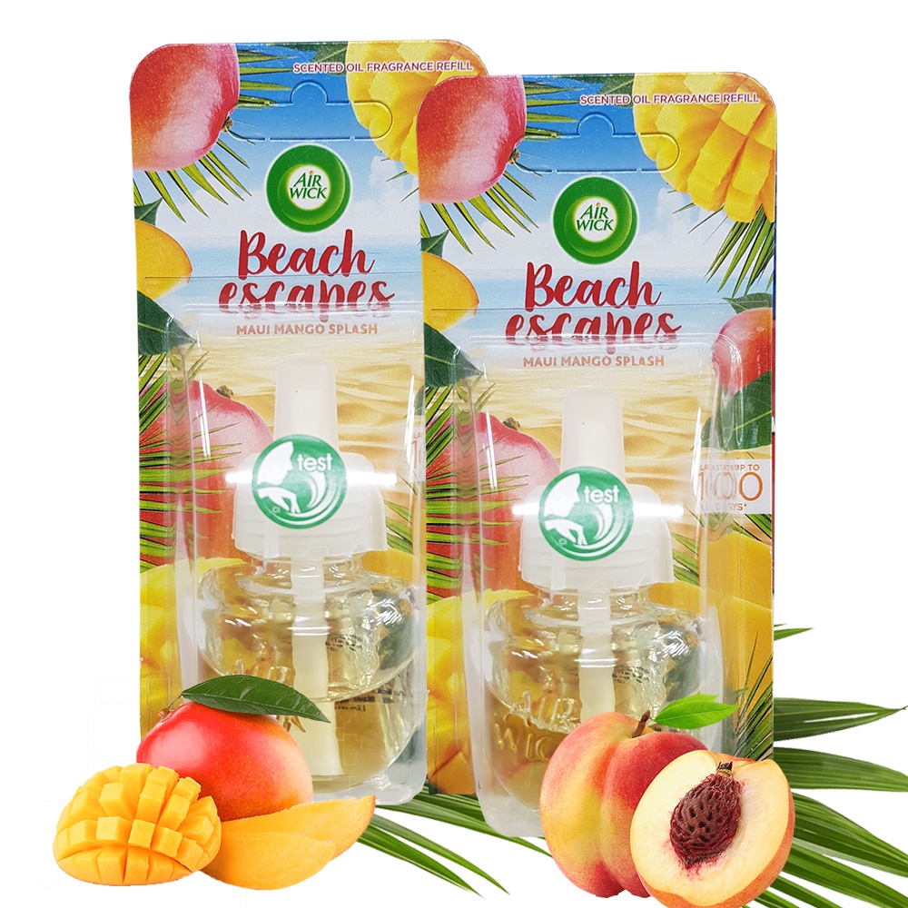 Combo 2 Lọ tinh dầu thơm phòng Air Wick Maui Mango Splash 19ml - ĐÀO, XOÀI MAUI