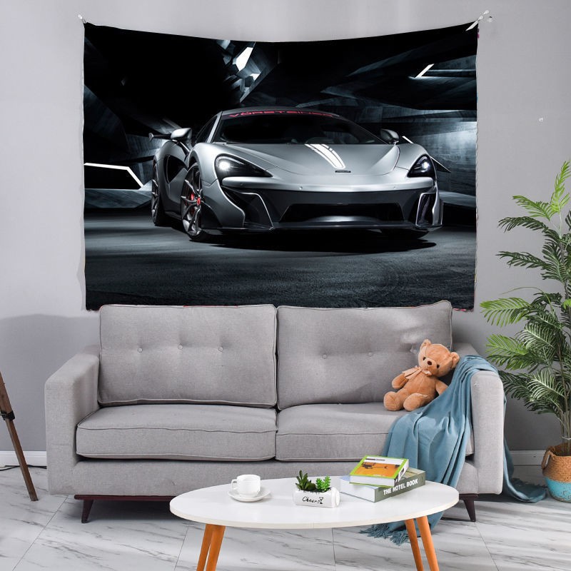 Nền xe thể thao sang trọng Lamborghini Bugatti vải treo phòng ngủ trang trí