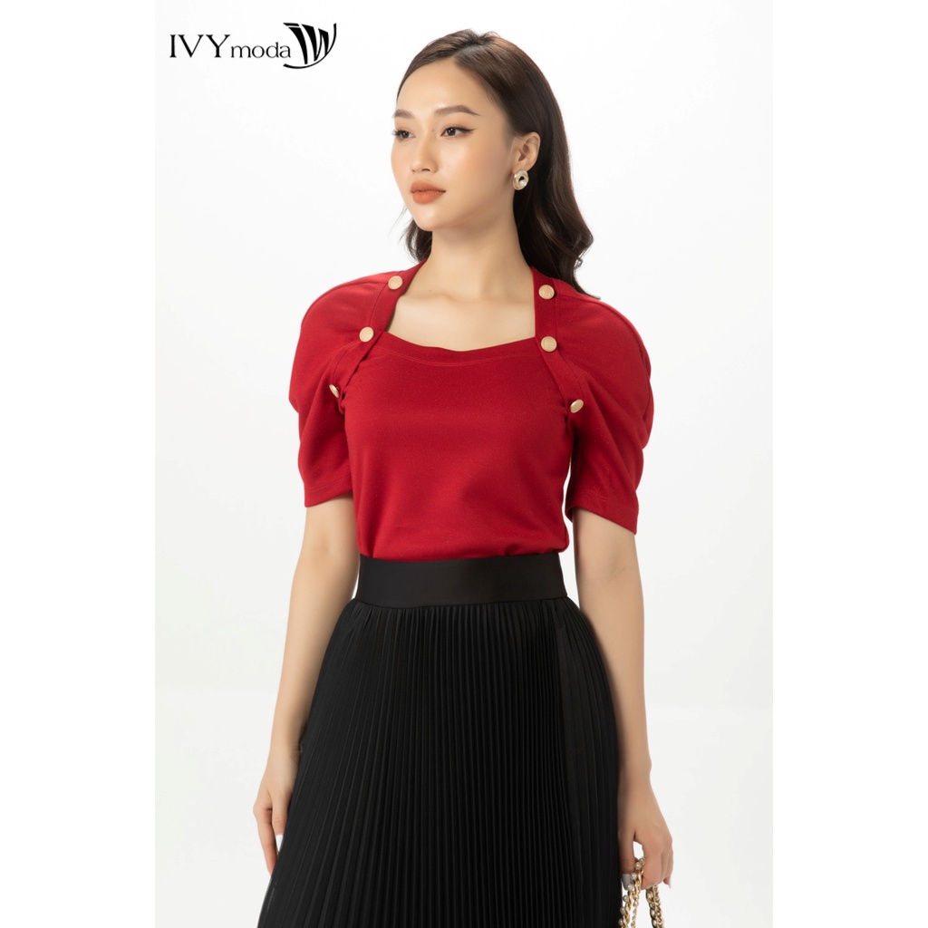 Chân váy lưới dáng xếp ly IVY moda MS 31B9152