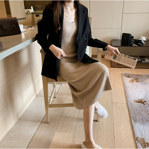 Đầm Dệt Kim Dáng Dài Sát Nách Thiết Kế Đơn Giản Cho Phái Nữ