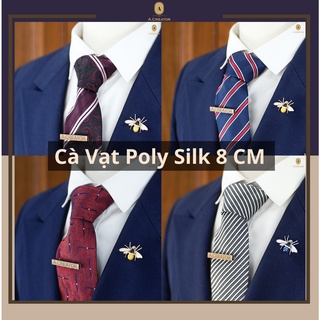 Cà vạt handmade chất liệu polysilk - bản 8cm dành cho nam giới các loại