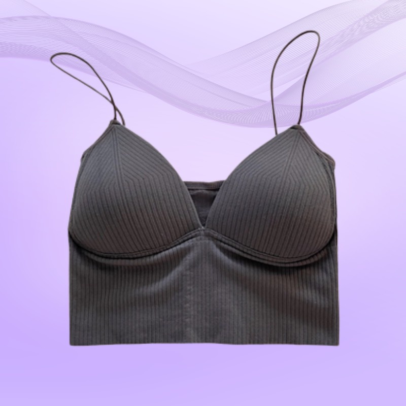 Áo Croptop Cotton Gân Tăm Co Dãn Cổ V Đệm Mút Siêu Quyến Rũ DORIS 1833