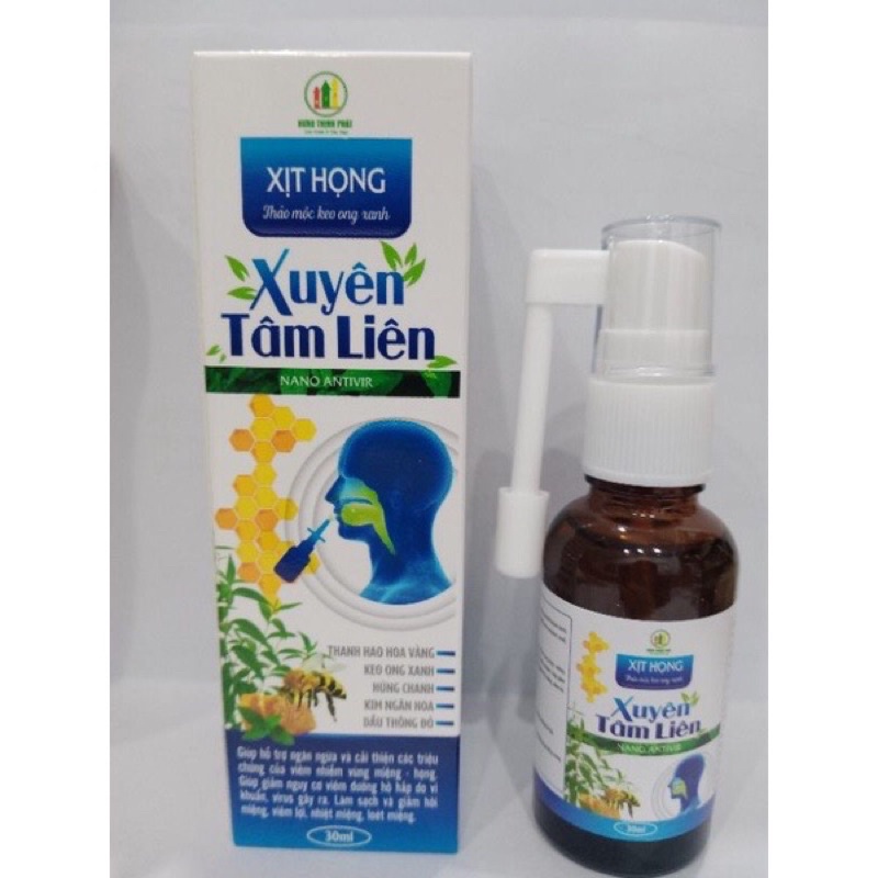 ✅Xịt họng Nano Xuyên Tâm Liên ( chai 30ml)