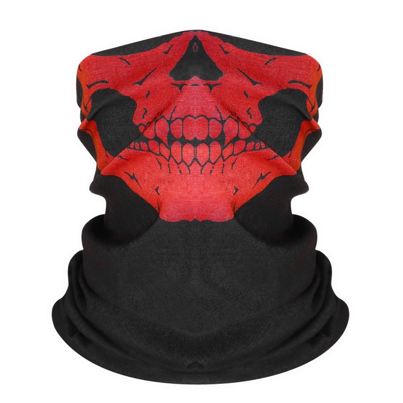 Khăn Trùm Đầu Thể Thao Thoáng Khí In Hình Đầu Lâu Phong Cách Halloween