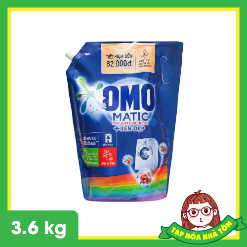 Nước giặt OMO Matic Bền Đẹp Cửa Trước Túi 3.6kg