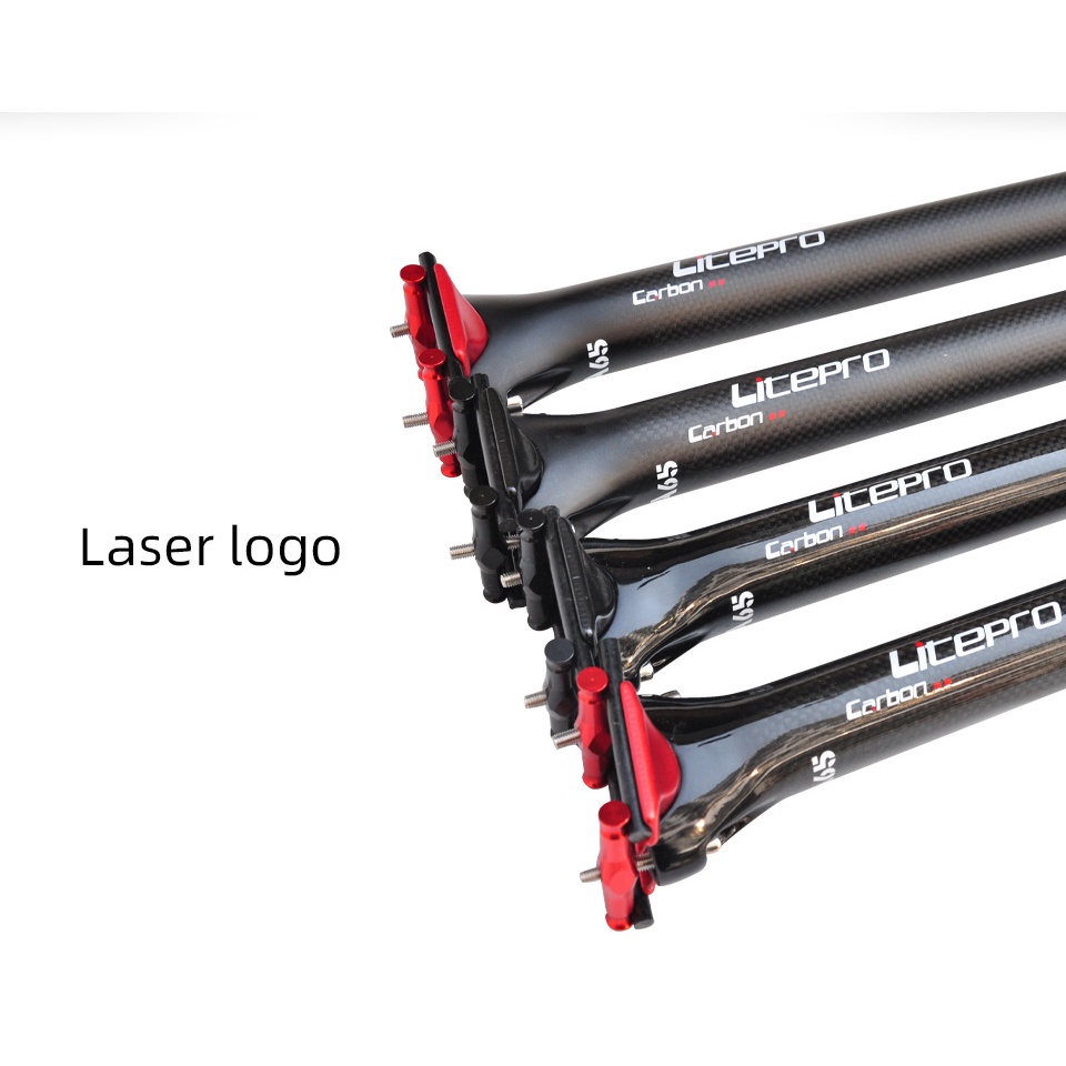 Ống yên xe đạp Litepro A65 412 BMX sợi carbon gấp gọn được cỡ 31.8 33.9X580Mm