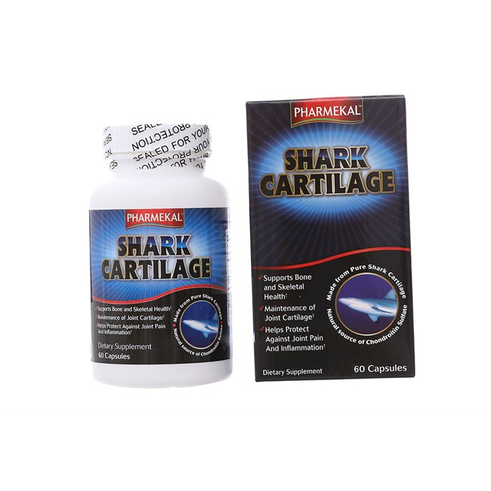 Viên uống Sụn Cá Mập Pharmekal Shark Cartilage 740mg Mỹ 60 viên