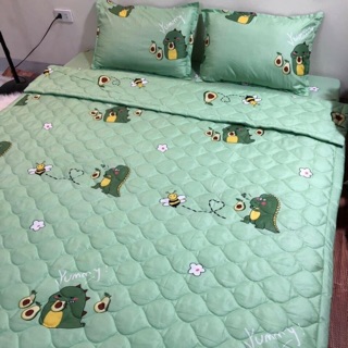 Trọn bộ chăn ga gối tặng kèm vỏ gối ôm poly cottong theo bộ ga gối poly