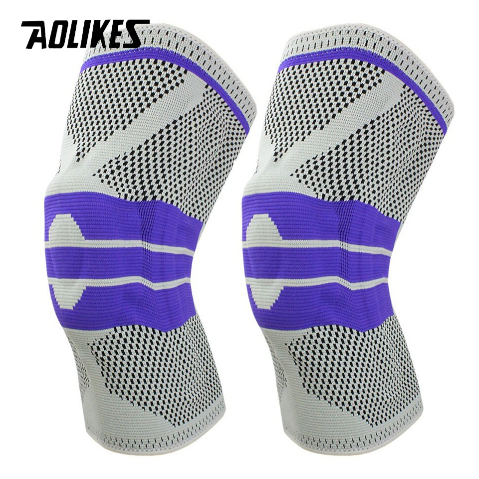 Bộ 2 đai trợ lực khớp gối AOLIKES A-7721 hỗ trợ dây chằng với thanh cacbon đàn hồi sport knee protector