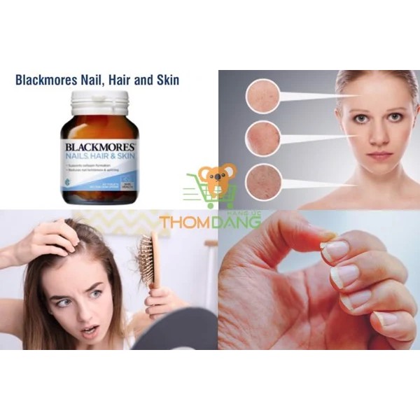 Viên uống hỗ trợ đẹp da, móng, tóc BlackMores Nails, Hair & Skin 60 viên