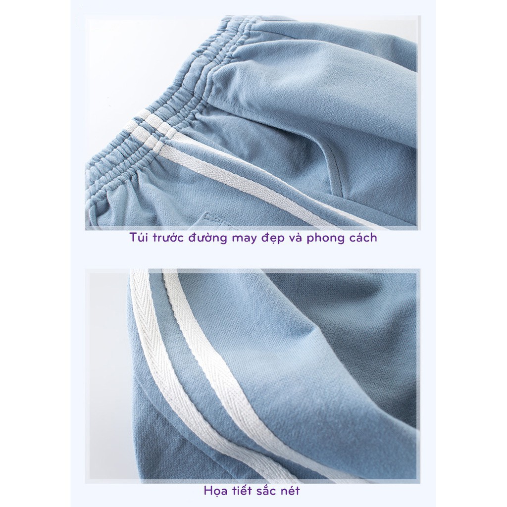 Quần thun bé trai quần dài cho bé họa tiết thể thao chất cotton hàng xuất Âu Mỹ DINOKING QD01