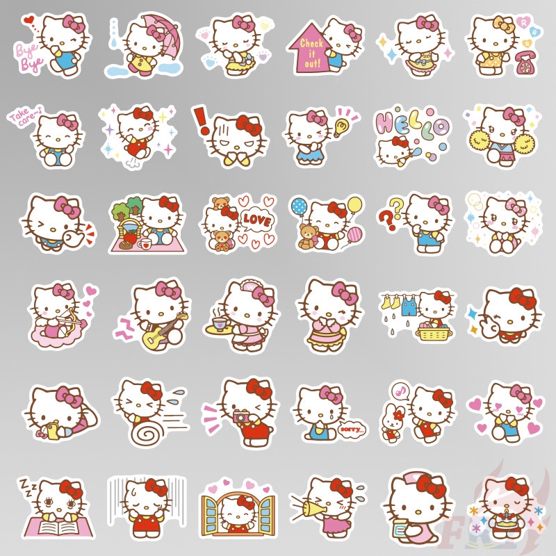 ❉ Hello Kitty Q-4 Sanrio Cartoon Stickers ❉ 40Pcs/Set DIY Decals Stickers for Album Diary Laptop Scrapbooks Skateboard