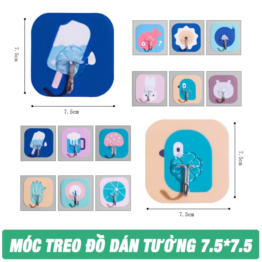 Móc Dán Tường Hoạt Hình , Móc Treo Đồ Đa Năng 7.5 * 7.5 CM – SHOPEHOUSE - SIÊU DÀY – SIÊU DÍNH – CHỊU LỰC TỐT