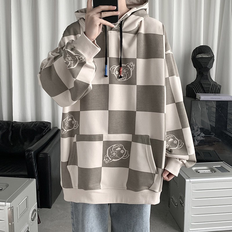 Áo hoodie in chữ thời trang Hàn Quốc cho nam