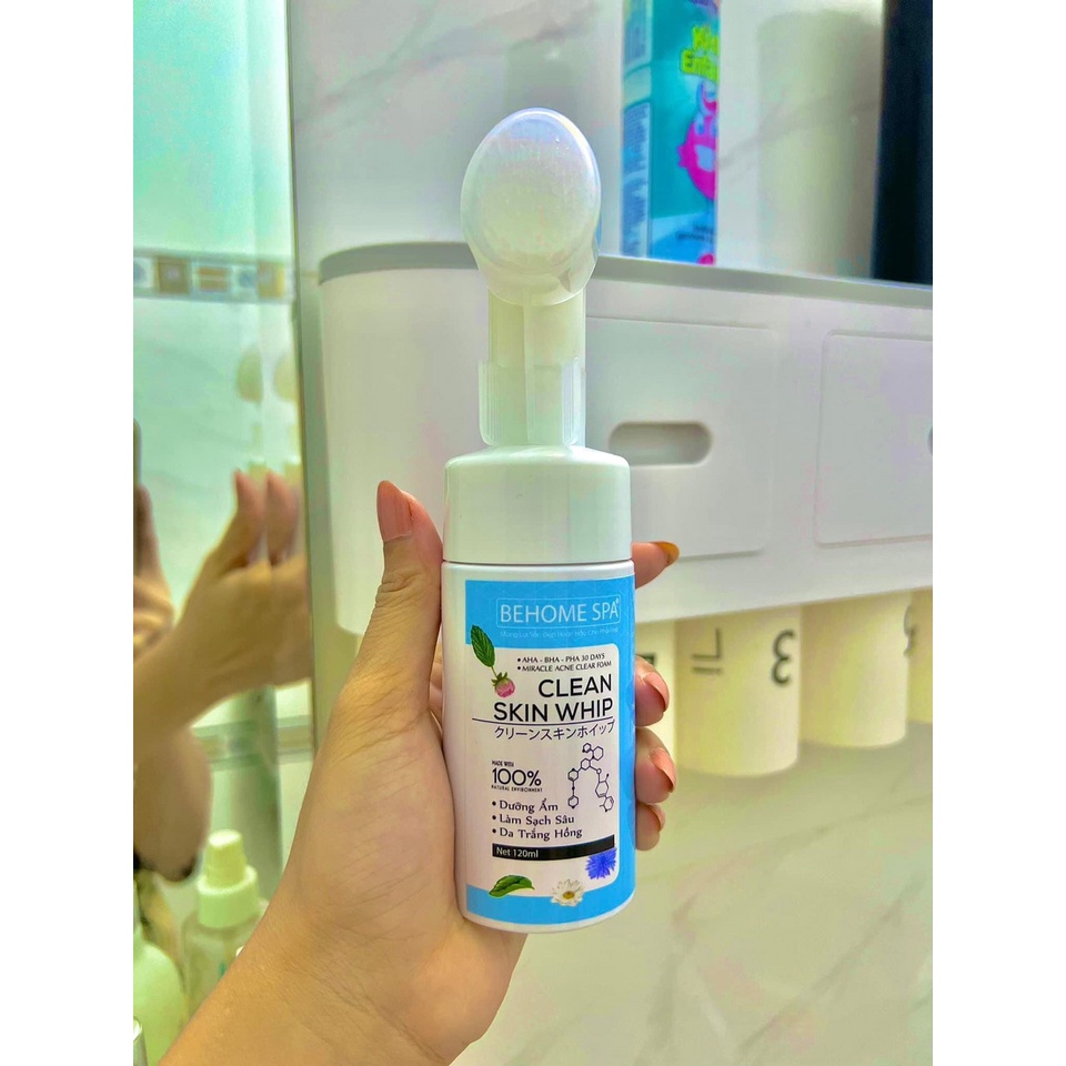 Sữa Rửa Mặt Thảo Dược Thiên Nhiên BEHOME SPA - Sữa rửa mặt trắng da Tinh chất TRÀ XANH, BẠC HÀ, và HOA CÚC của NHẬT BẢN