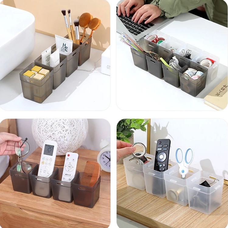 Set 2 Hộp Đựng Đồ Dùng Nhà Bếp/ Tủ Lạnh Thiết Kế Đục Lỗ Đa Năng Tiện Dụng