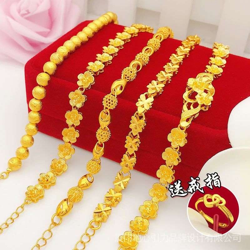 Vòng Tay Mạ Vàng Nguyên Chất Việt Nam / Màu Sắc Rực Rỡ Phong Cách Thái Lan